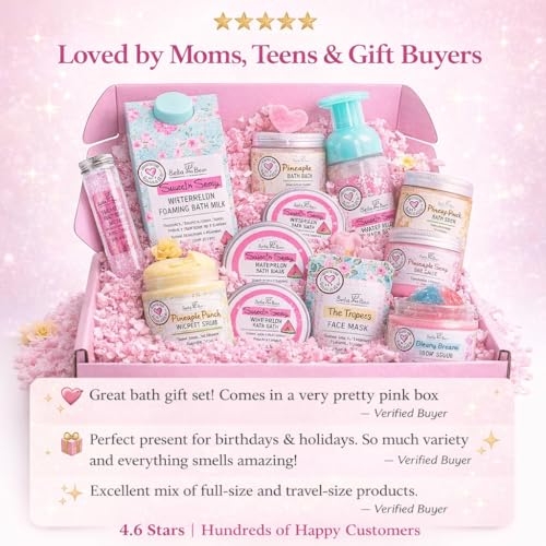Bella & Bear Spa Gift Set for Girls & Teens ? Over $90 Value Beauty Mystery Box ? 10?12 Full & Travel Size Bath, Body & Skincare ? Birthday & Holiday Gift