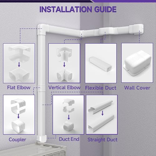 White 5-Inch x 20Ft Mini Split Line Set Cover Kit UV-Proof - House Safe