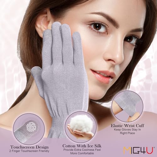 Moisturizing Beauty Gloves for Hands - Overnight Touchscreen Sleep Gloves (S/M) by MIG4U