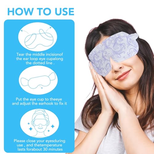 Unscented 60 Pack Steam Eye Masks for Dry Eyes & Relaxation - Disposable