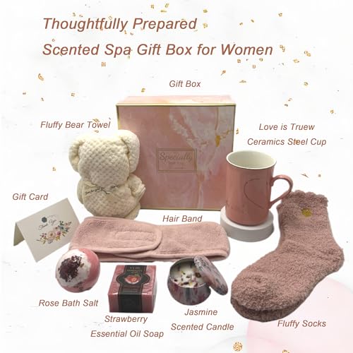 Spa Gift Baskets for Women,Luxury Self Care Gifts for Mom,Get Well Soon Gifts for Friend,Thank You Relaxing Box Gifts for Women 20th,30th,40th,50th,60th 70th 75th Birthday,Anniversary