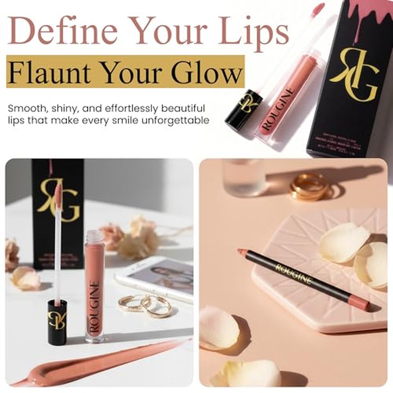 Lip Gloss and Lip Liner Set for Women ? Daddy¡¯s Girl Gloss Finish ? Smooth Shine Lip Gloss, Soft Glide Lip Liner Pencil ? Hydrating Makeup Lip Moisturizer Combo ? Vitamin E & Shea Butter