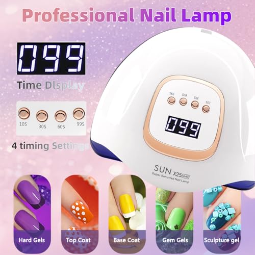 380W UV LED Nail Lamp with 81 Beads, Fast Curing Gel Polish, 4 Timer Settings