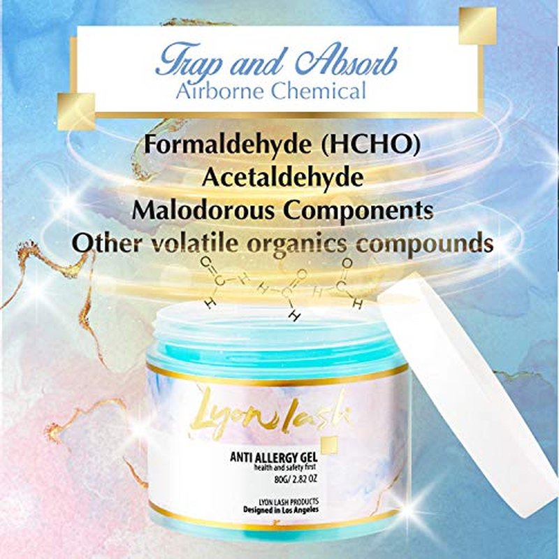Lyon Lash Anti Allergy Gel Air Refresher | Absorb Fume & Odor from Lash Adhesive | Less Stinging and Headache After Use | Suitable For Classic & Volume Lashing | Eyelash Extension Supplies & Tools