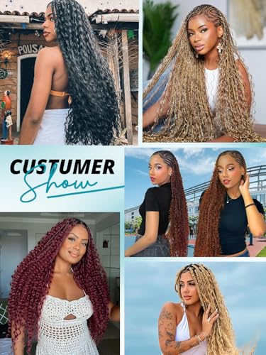 SUNNGIRL 100g-14 Inch #4 Deep Wave Human Braiding Hair for Boho Braid Styles