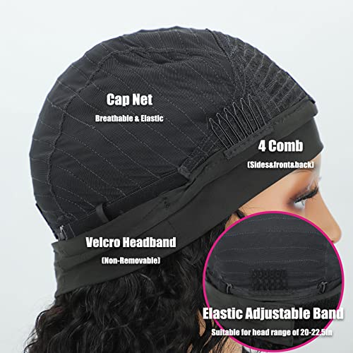 Curly Headband Wig Human Hair - 12 Inch Natural Black, Easy Wear for Black Women - Variation: Curly Headband Wigs / 12 Inch