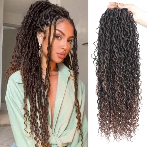 Vemet Goddess Locs Crochet Hair 24 Inch - 9 Packs, Boho Faux Locs, Natural Synthetic Fibers