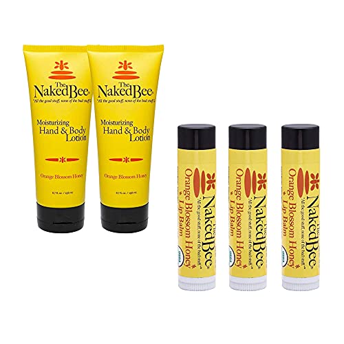 The Naked Bee Orange Blossom Honey Hand and Body Lotion 6.7oz + Honey Lip Balms