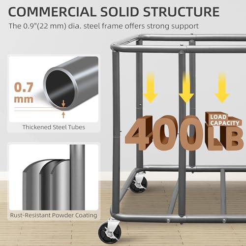 Storage Maniac Black Commercial Laundry Cart with 420L Capacity & Lockable Casters