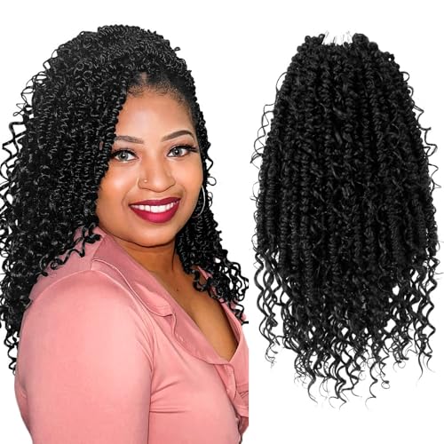 LOCSBYHAND 14 Inch Natural Black Boho Crochet Passion Twist Hair 8 Packs