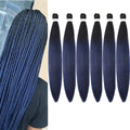 Pre-Stretched Braiding Hair Extensions 28 Inch Ombre Black to Dark Blue - Pack of 6