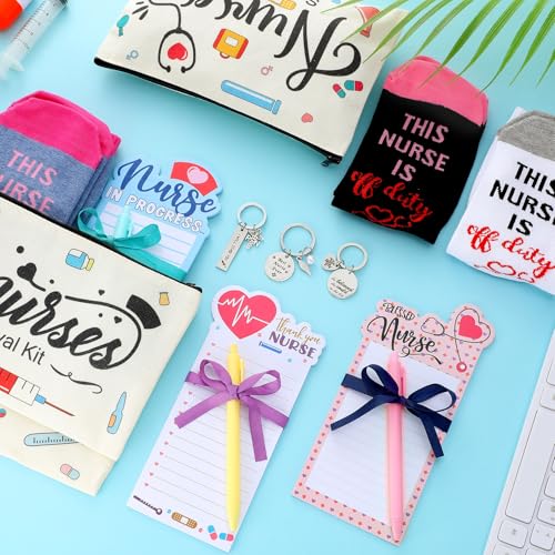 Nurse Appreciation Gift Set with Socks, Cosmetic Bags, Keychains & Notepads - Bulk 36 Pieces