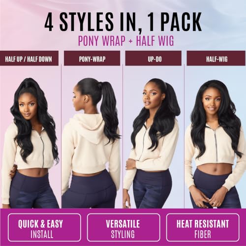 Sensationnel Instant Updown Half Wig & Ponytail Wrap - 2 DARK BROWN
