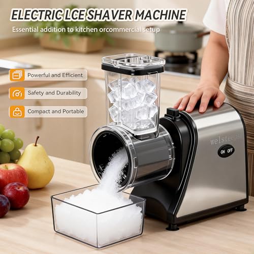 Electric Ice Crusher Machine with Upgraded Motor & Stainless Steel Blade