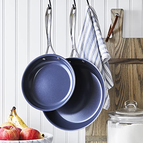 2-Piece Stainless Steel Nonstick Fry Pan Set 8-Inch & 10-Inch with Ceramic Coating