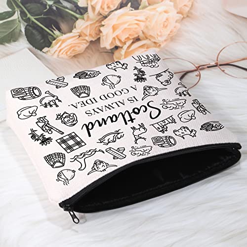 POFULL Scotland Trip Gift Scotland Is Always A Good Idea Cosmetic Bag Edinburgh Gift