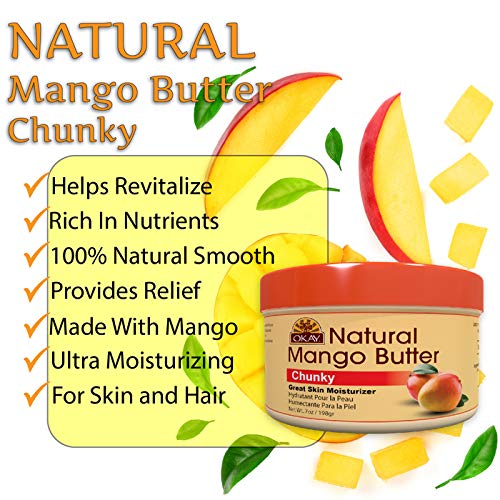 Natural Mango Butter for Skin & Hair - Deep Moisturizer & Nourisher, 8 oz