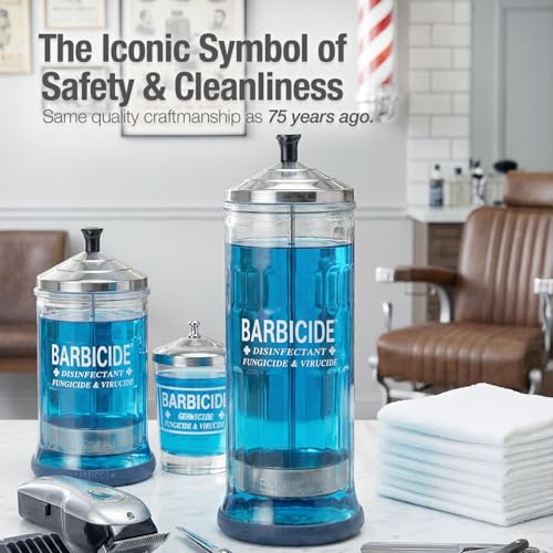 Large Disinfecting Jar - 37.2 Fl Oz Professional Tool Sanitizer for Combs Brushes Nails