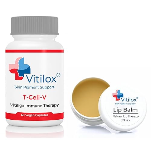 Vitiligo Vitilox¢ç Lip Balm and T-Cell-V Immune Therapy Capsules