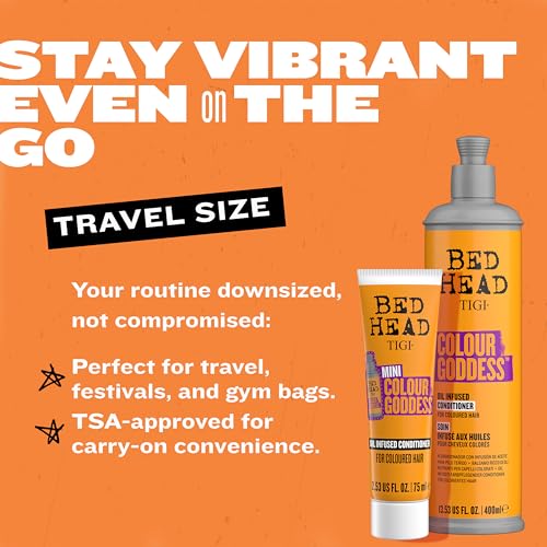 Bed Head by TIGI Colour Godess Conditioner Travel Mini ? Oil Infused Conditioner for Color Treated Hair, 2.53 fl oz