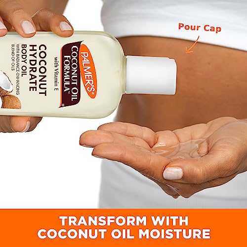 Palmer's Coconut Oil Formula, Body Moisturizer with Green Coffee Extract, Bath Oil for Dry Skin, 8.5 Ounces (Pour Cap) (Pack of 2)