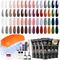 Poly Nail Gel Kit with 30 Colors & 8W UV Lamp - Clear Red Variation