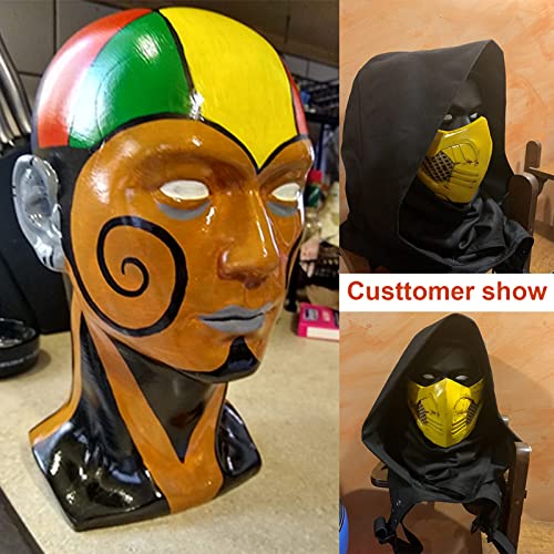 PVC Bright Black Male Mannequin Head for Wigs Hats Display - Variation L30-Bright Black