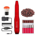 20000 RPM Electric Nail File Kit Portable Nail Drill Machine Professional Manicure Pedicure Kit with Sanding Bands,Nail Drill Bits and Brush for Acrylic Gel Nails-Red