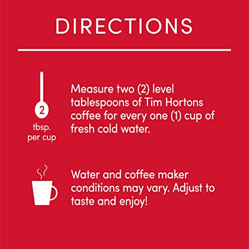 Decaf Medium Roast Ground Coffee - Tim Hortons, 12 oz Pack of 6, Smooth & Balanced