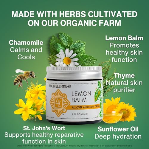 Herbal Lemon Balm Face & Body Cream with Shea Butter & Vitamin E - 2oz
