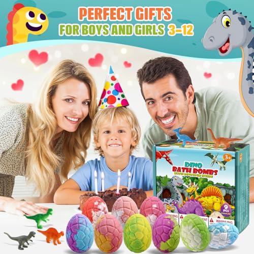 Dinosaur Dinosaur Bath Bombs for Kids with Surprise Toys - Organic & Colorful