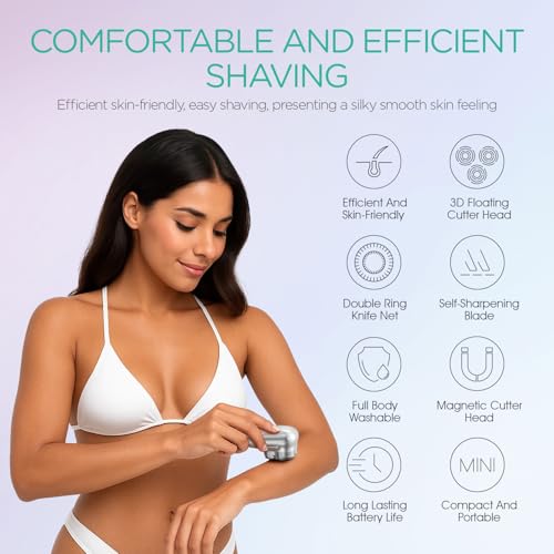 Women’s Electric Shaver - 3D Floating Razor, Waterproof, Gold