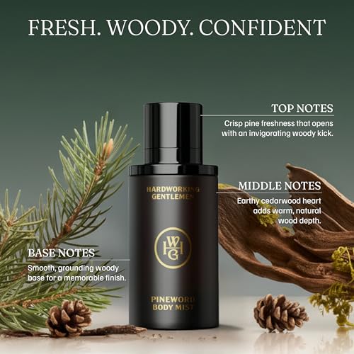 Mens Body Mist Pinewood Pine & Cedarwood 3.38oz — Hardworking Gentlemen, Wood Scent, Variation: Wood