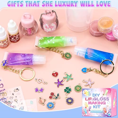 DIY Lip Gloss Making Kit with Keychain - Multicolor Variations