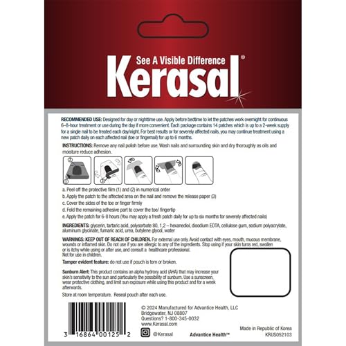 Kerasal Multi-Purpose Nail Repair Patches - Pack of 2, 14 Count, 8-Hour Treatment for Damaged Nails