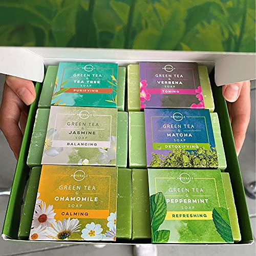 O NATURALS. Natural Soap Collection and Green Tea Soap Collection Bundle. Two 6 packs 4 ounce Each Bar