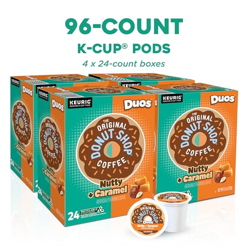 The Original Donut Shop Nutty + Caramel Coffee Pods 24-Count Pack of 4 for Keurig