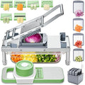 Vegetable Chopper with 10 Interchangeable Blades Food Dicer Vegetable Cutter with Container
