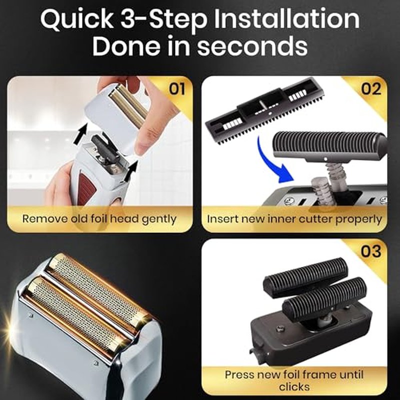 2 Pack Foil Shaver Replacement Compatible With Andis Model TS-1, TS-2 ((17150/17155/17200), Andis Blade Replacement with Stainless Steel Design for Smooth Shaving