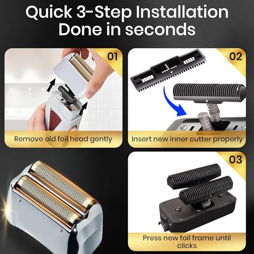 SilverP3 Foil and Blade Replacement Set for Andis Shaver TS-1 TS-2 - Premium Fit