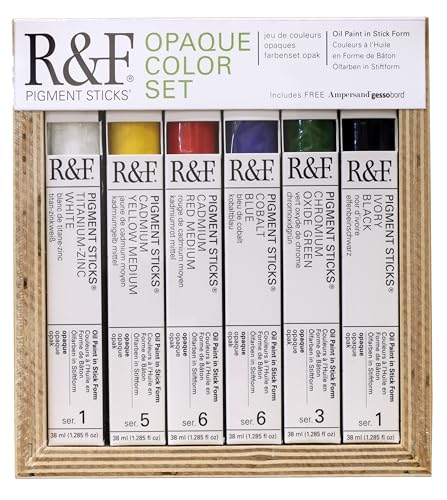 R&F Handmade Oil Pigment Stick Set - Opaque Artist Paints, 6x38ml