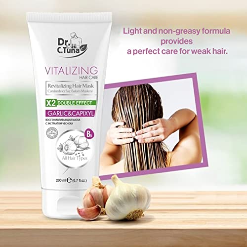 FARMASi Dr. C. Tuna Vitalizing Hair Conditioner, 6.7 fl. oz / 200 ml, Deeply Moisturizing, Repair and Restore Hair, Garlic & Capixyl Double Effect