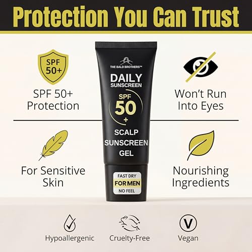 SPF50 Sunscreen Gel for Face & Scalp - Fast Dry, Matte Finish, Hydrating