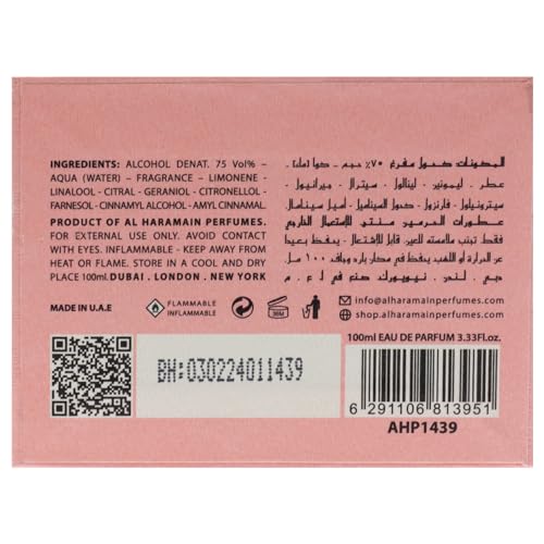 Al Haramain Loulou Rose Women's Long Lasting Eau de Parfum Spray