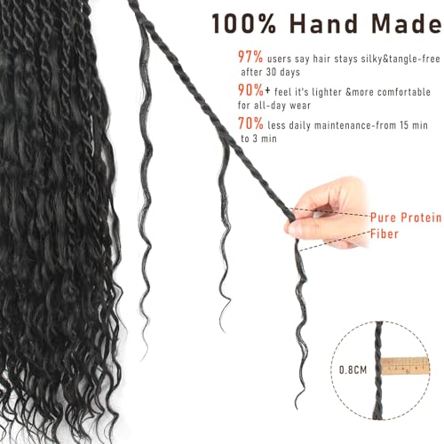 Vynoro Senegalese Twist Crochet Hair 18 Inch Pack of 8 T30 - Curly Ends, Natural Look