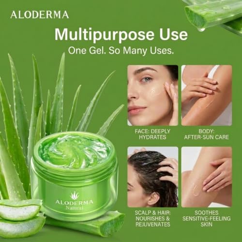 Aloe Vera Gel 96% Pure Organic Multipurpose Face Body Hair Moisturizer 3 Pack - Variation of THIS listing