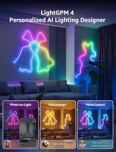 Lepro N1 AI Smart RGB Rope Light 32.8ft with IC, Wi-Fi & Bluetooth