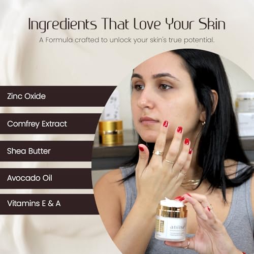 Aniise Normalizing Zinc Face Cream ? Oil Control & Acne Support ? Hydrating & Firming Skin Care with Zinc Oxide, Aloe Vera, Shea Butter & Avocado Oil ? Vegan, Cruelty-Free ? 1 oz