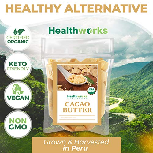 Organic Cacao Butter 16 Ounce - Raw Unrefined Vegan Keto Non-GMO