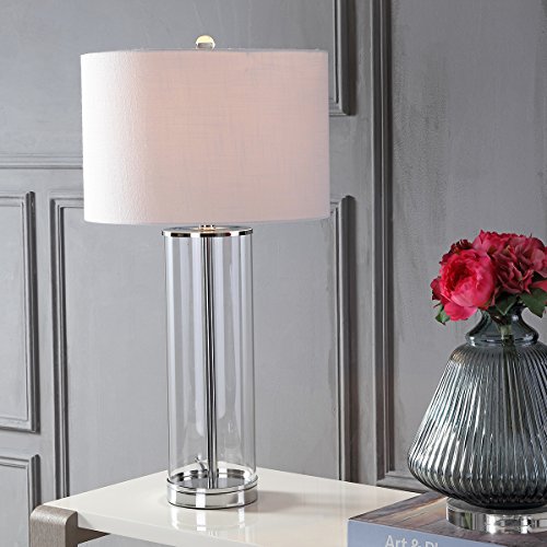 Jonathan Y Collins Glass Table Lamp 29in - Clear/Chrome